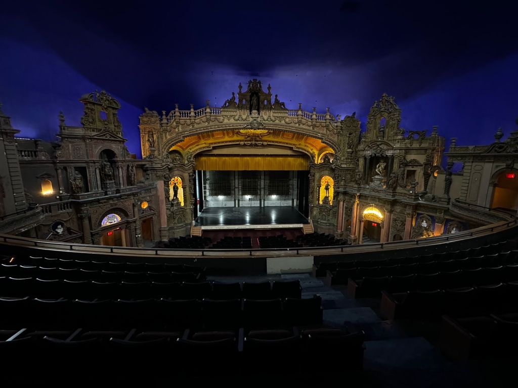 The gilded stage of the Paradise Theater